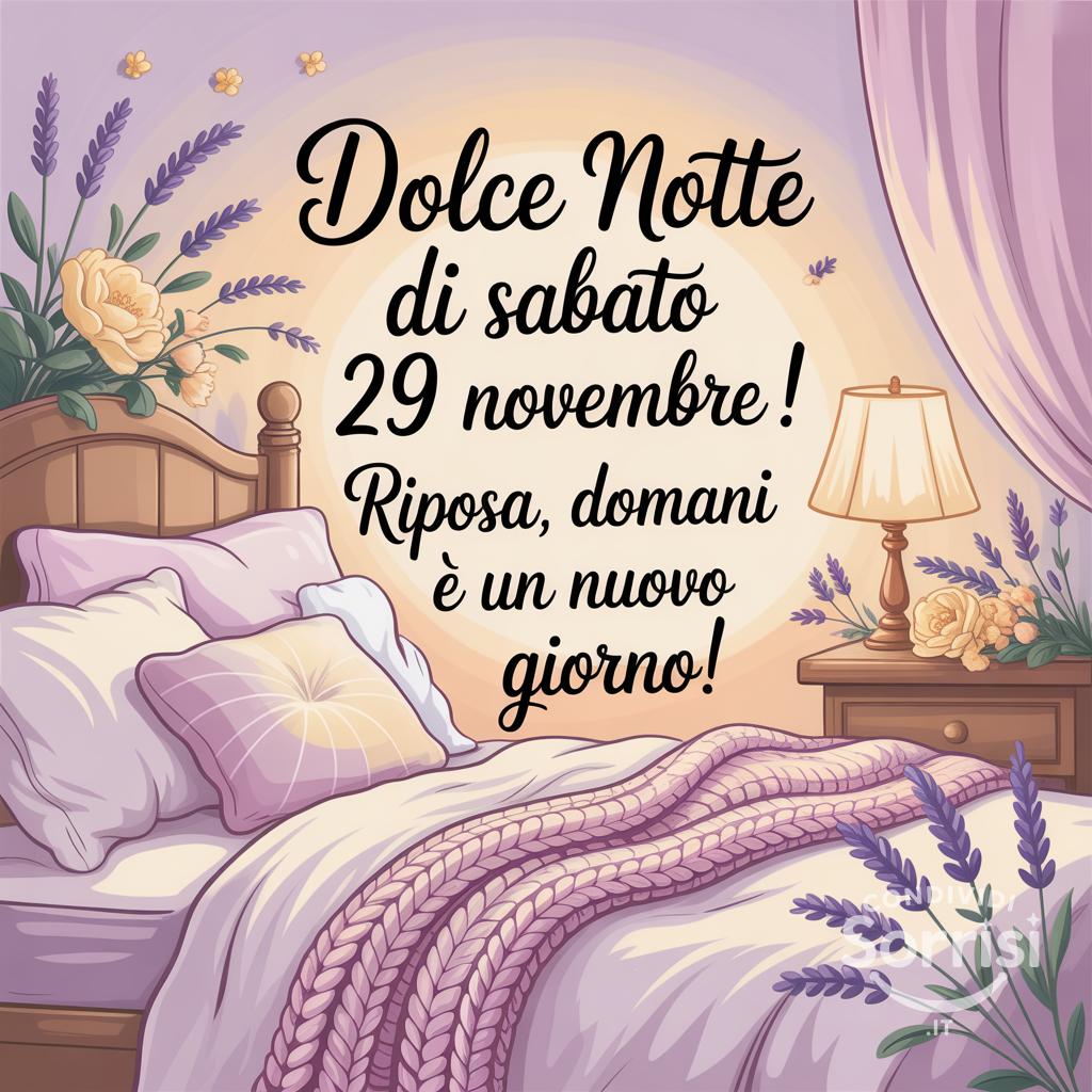 Dolce notte di sabato 29 novembre ! Riposa, domani è un nuovo giorno!