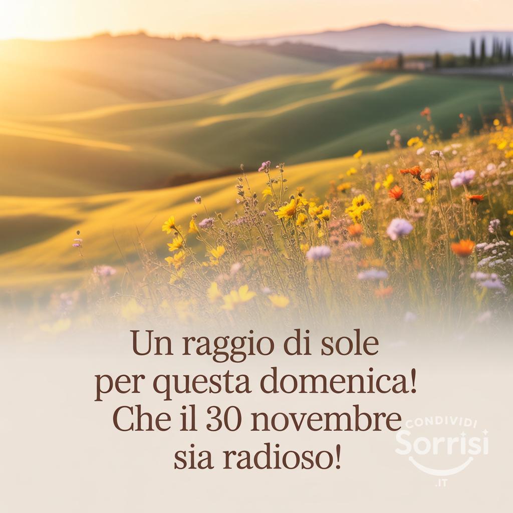 Un raggio di sole per questa domenica! Che il 30 novembre  sia radioso!