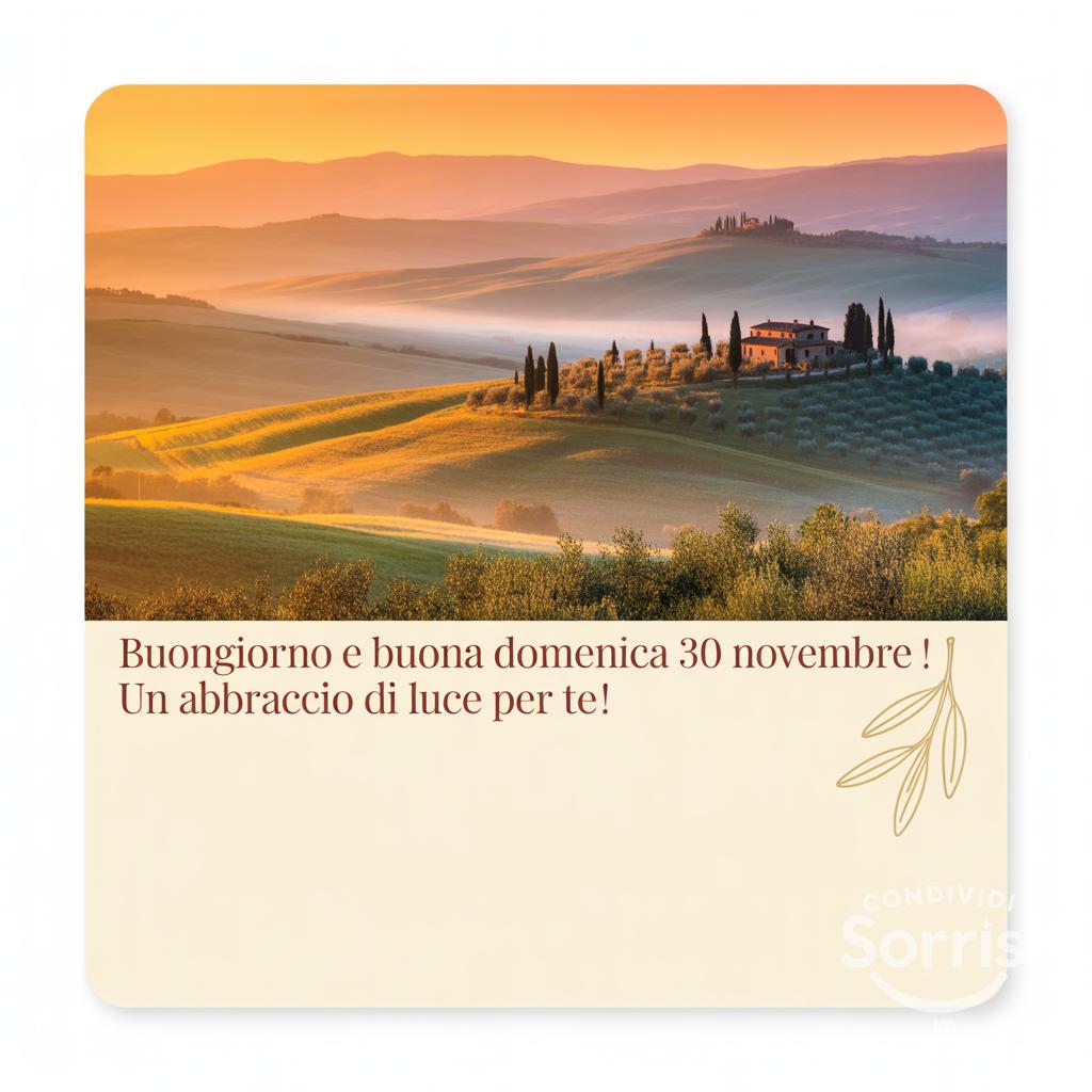 Buongiorno e buona domenica 30 novembre ! Un abbraccio di luce per te!