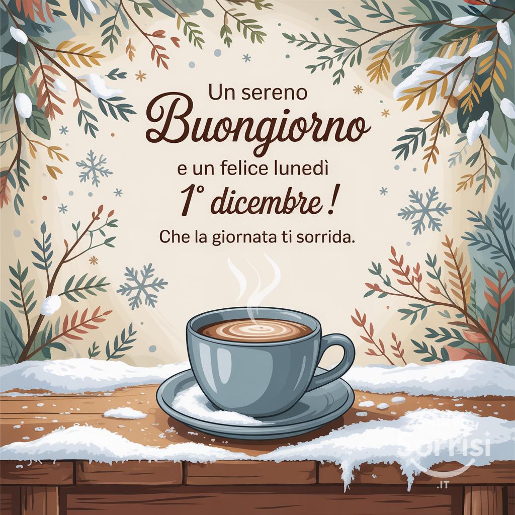 Un sereno buongiorno e un felice lunedì 1° dicembre ! Che la giornata ti sorrida.