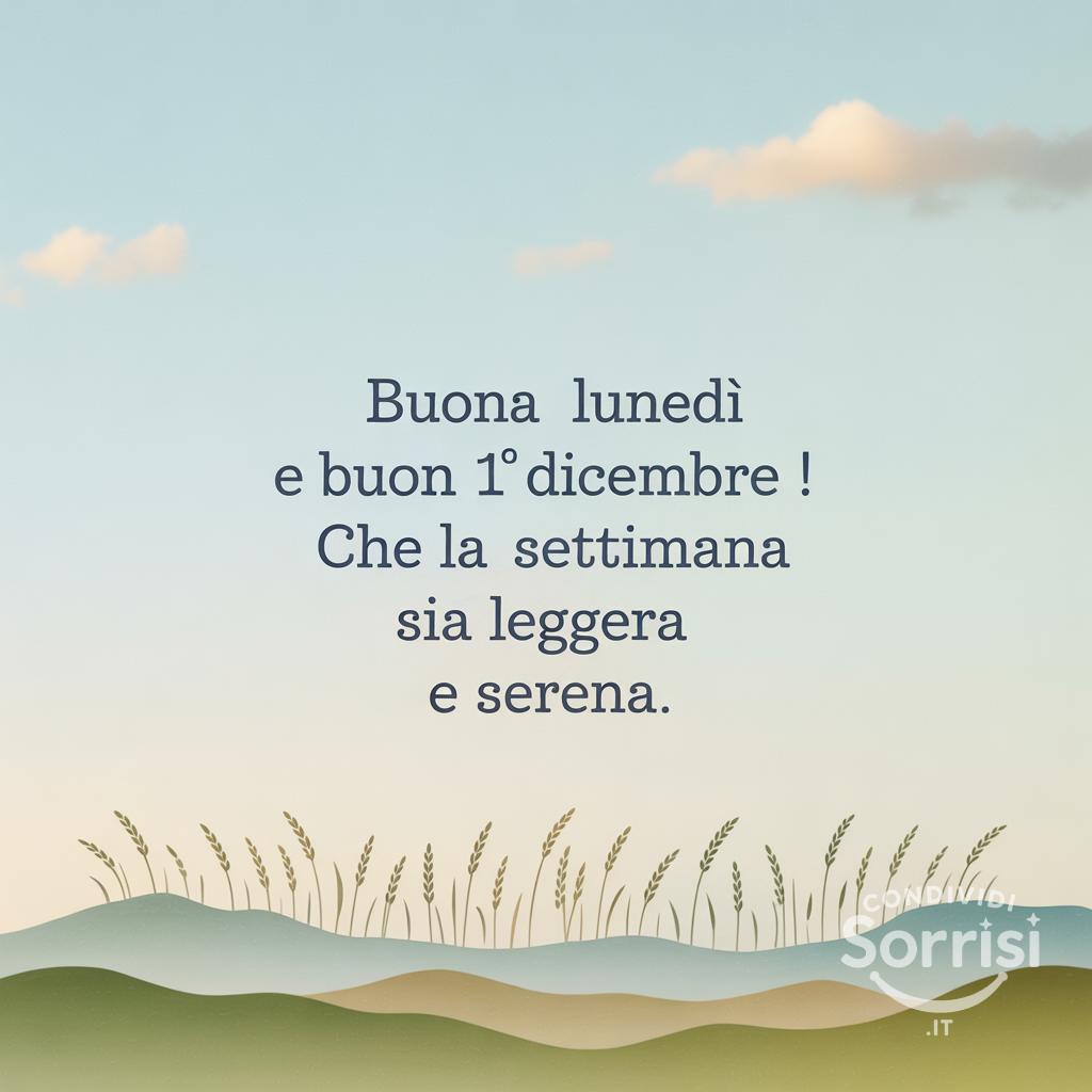 Buona lunedì e buon 1° dicembre ! Che la settimana sia leggera e serena.