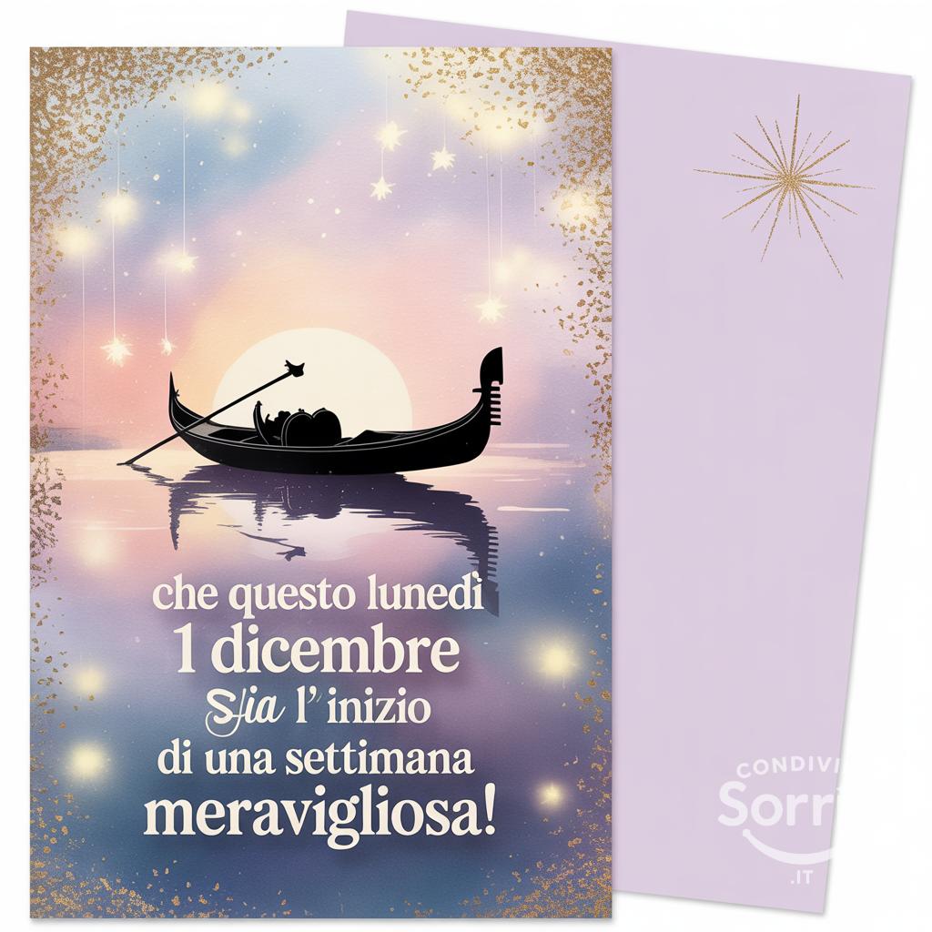 Che questo lunedì 1 dicembre  sia l'inizio di una settimana meravigliosa!