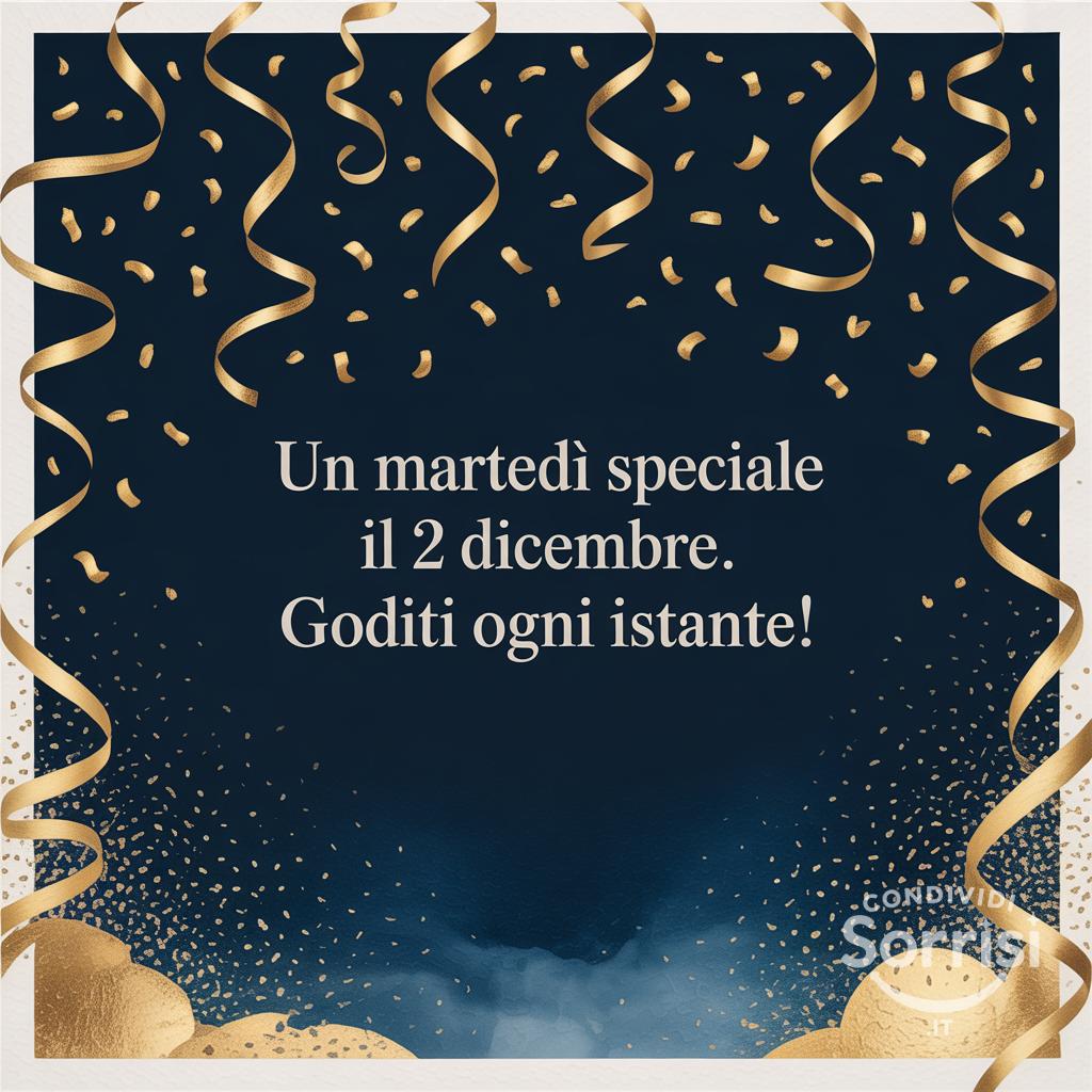 Un martedì speciale il 2 Dicembre . Goditi ogni istante!