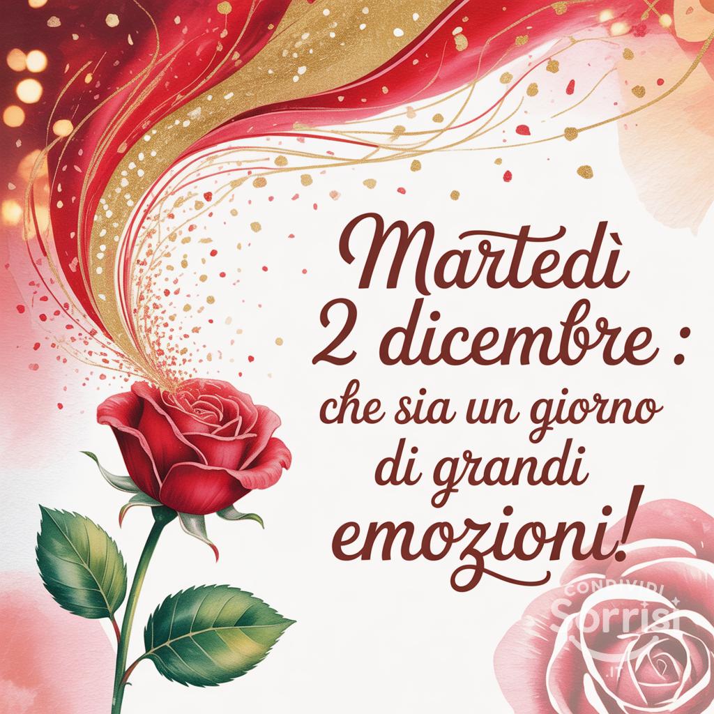 Martedì 2 Dicembre : che sia un giorno di grandi emozioni!