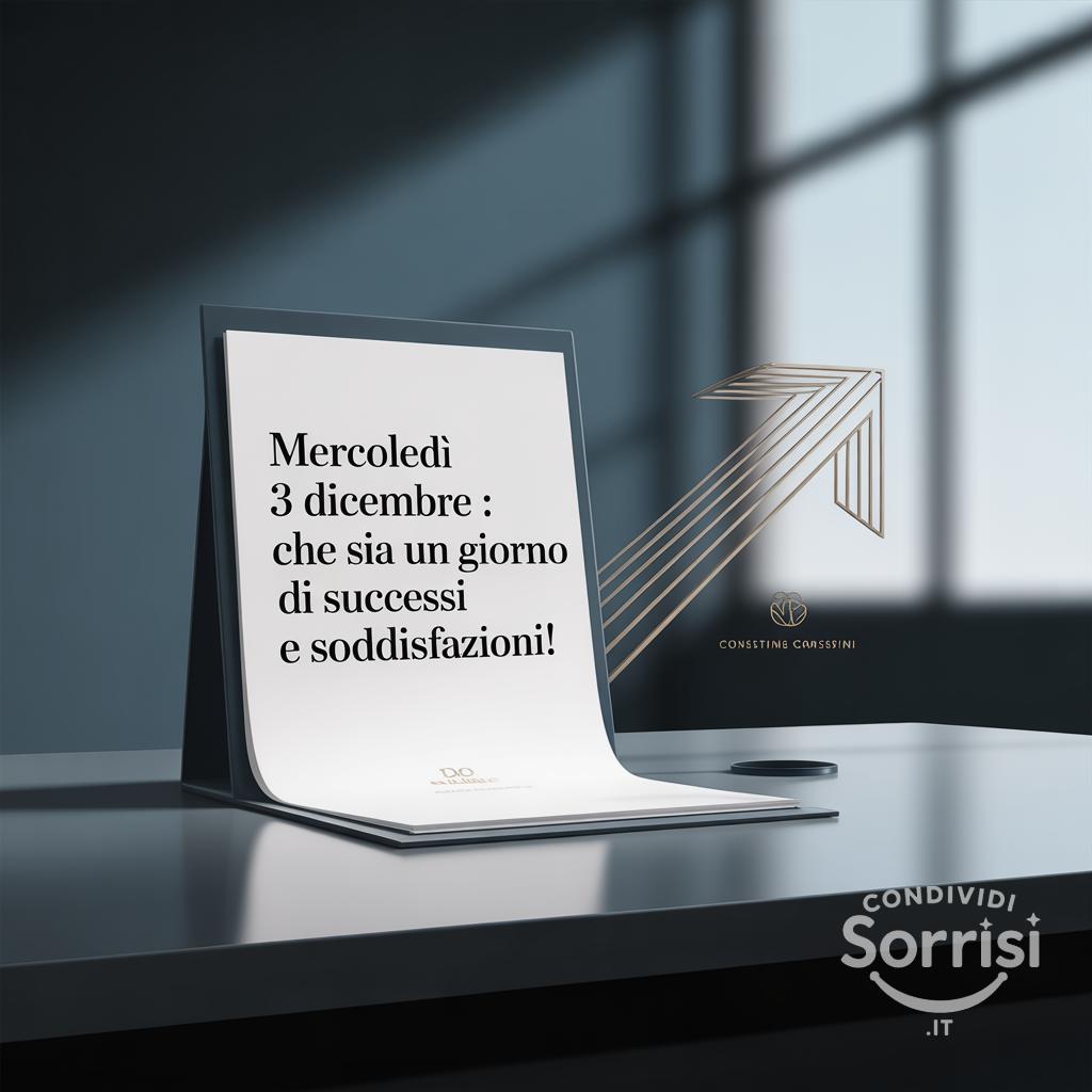 Mercoledì 3 dicembre : che sia un giorno di successi e soddisfazioni!
