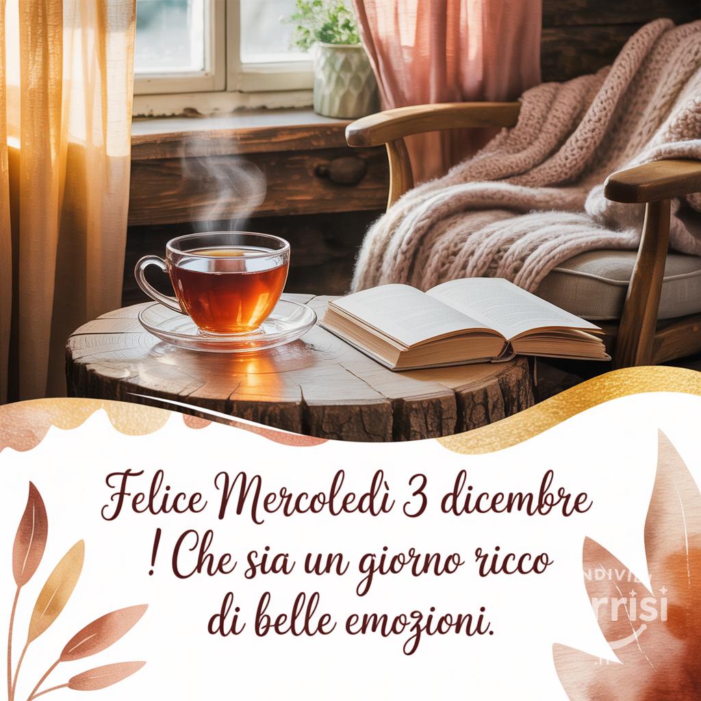 Felice mercoledì 3 dicembre ! Che sia un giorno ricco di belle emozioni.