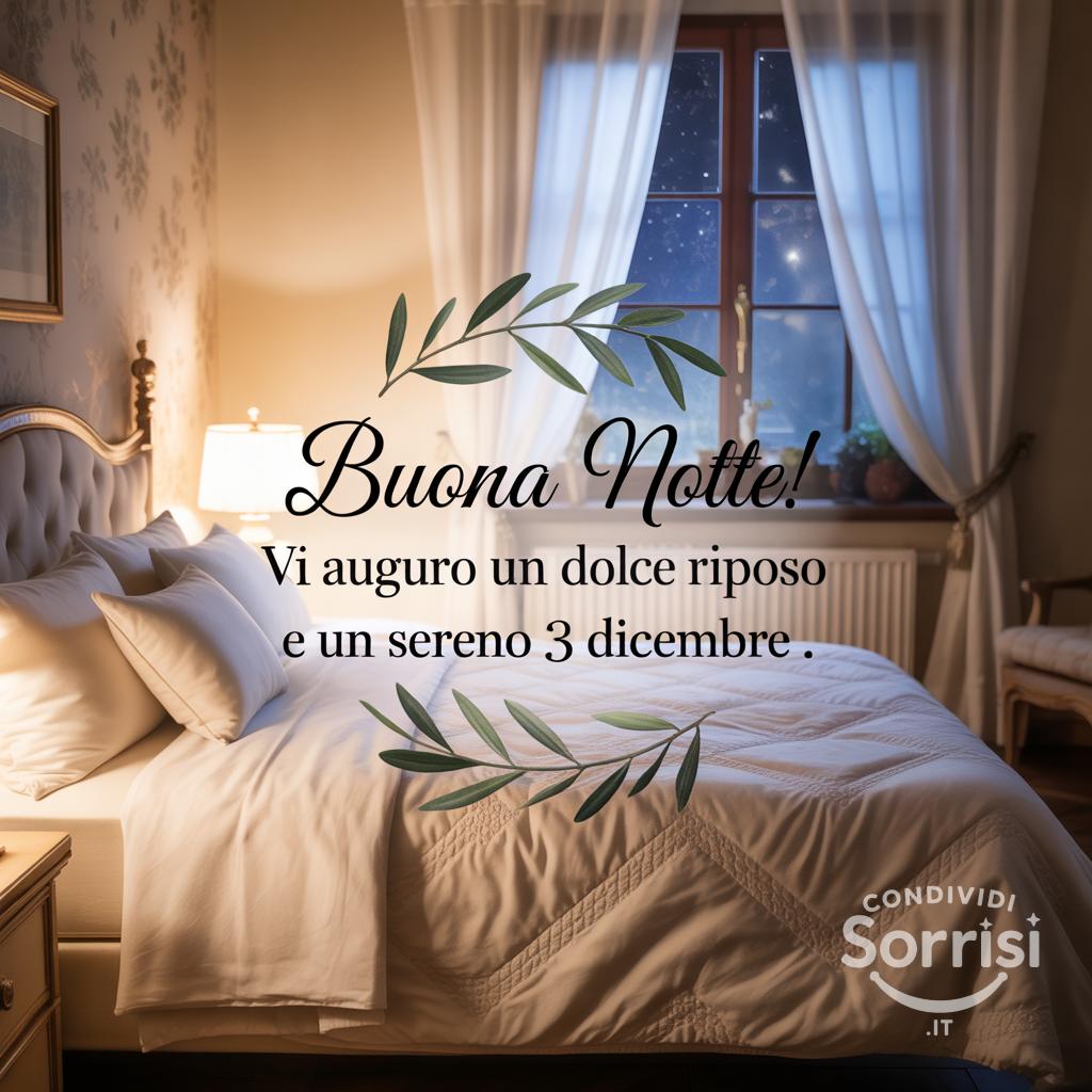 Buona notte!  Vi auguro un dolce riposo e un sereno 3 dicembre .