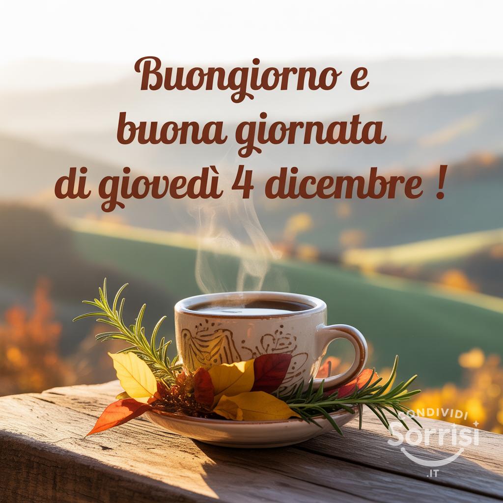 Buongiorno e buona giornata di giovedì 4 dicembre !