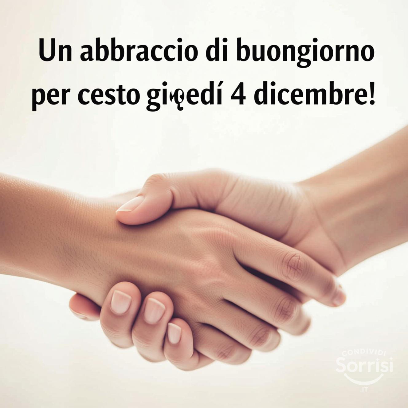 Un abbraccio di buongiorno per questo giovedì 4 dicembre!