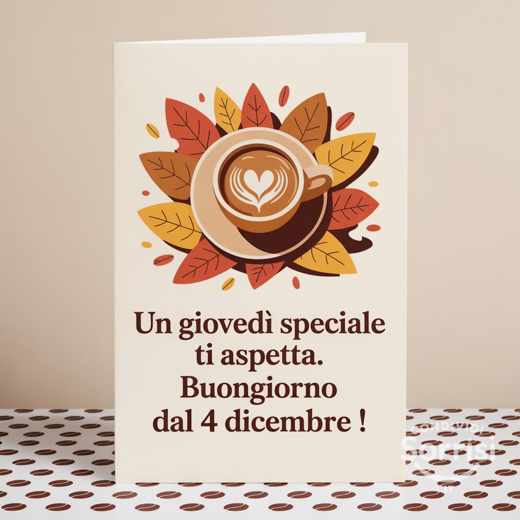 Un giovedì speciale ti aspetta. Buongiorno dal 4 dicembre !