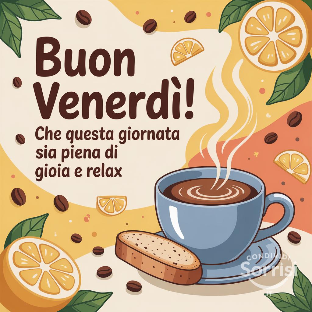 Buon venerdì! Che questa giornata sia piena di gioia e relax