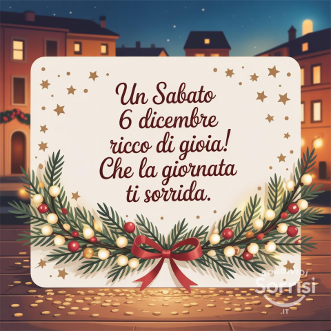 Buongiorno e Buona Sabato 6 Dicembre 2025!