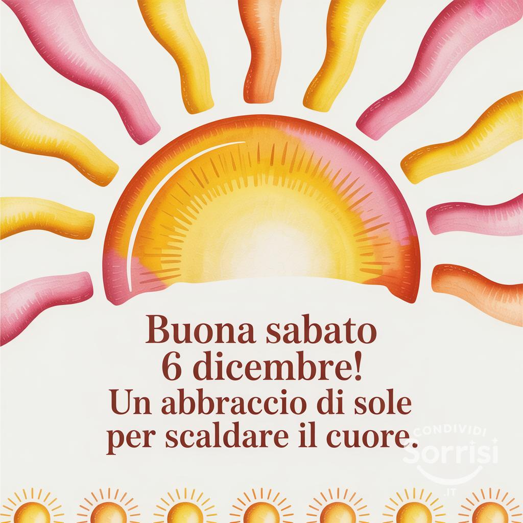Buona sabato 6 dicembre! Un abbraccio di sole per scaldare il cuore.