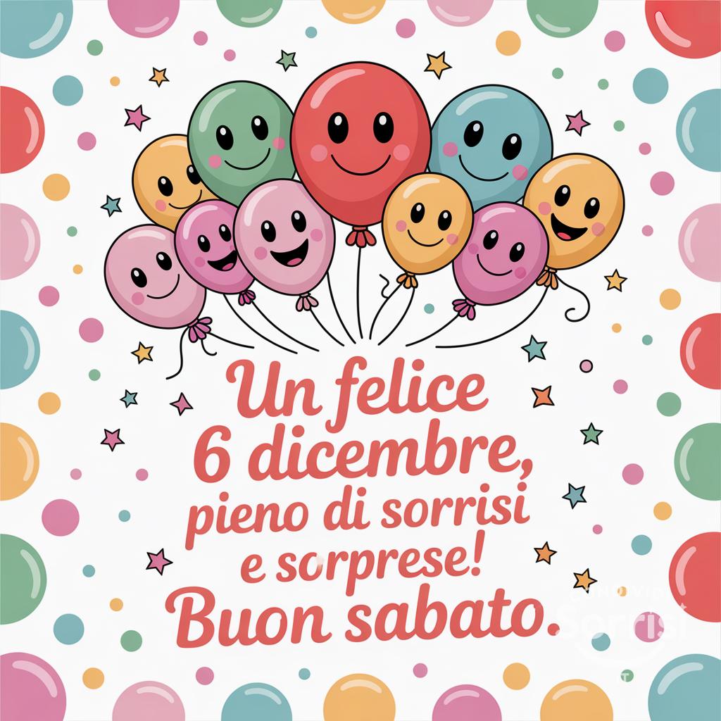 Un felice 6 dicembre, pieno di sorrisi e sorprese! Buon sabato.