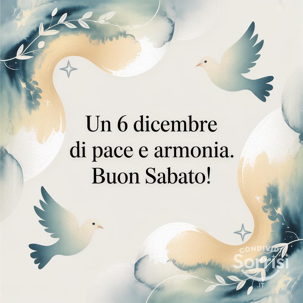 Un 6 dicembre di pace e armonia. Buon sabato!