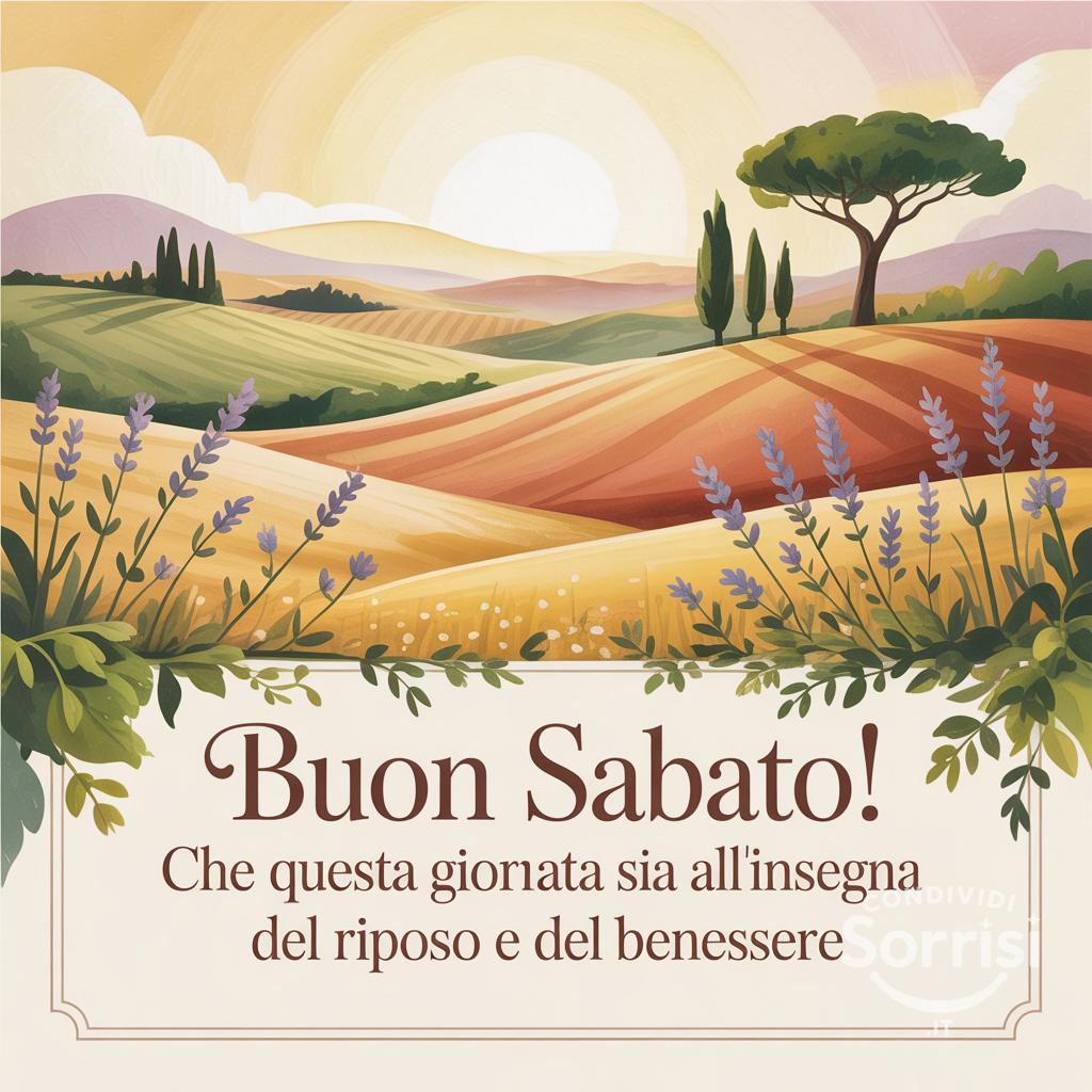 Buon sabato! Che questa giornata sia all'insegna del riposo e del benessere
