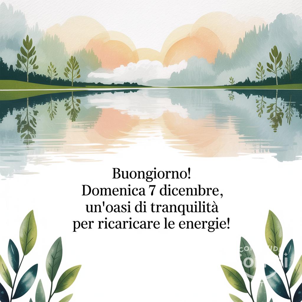 Buongiorno!  Domenica 7 dicembre , un'oasi di tranquillità per ricaricare le energie!