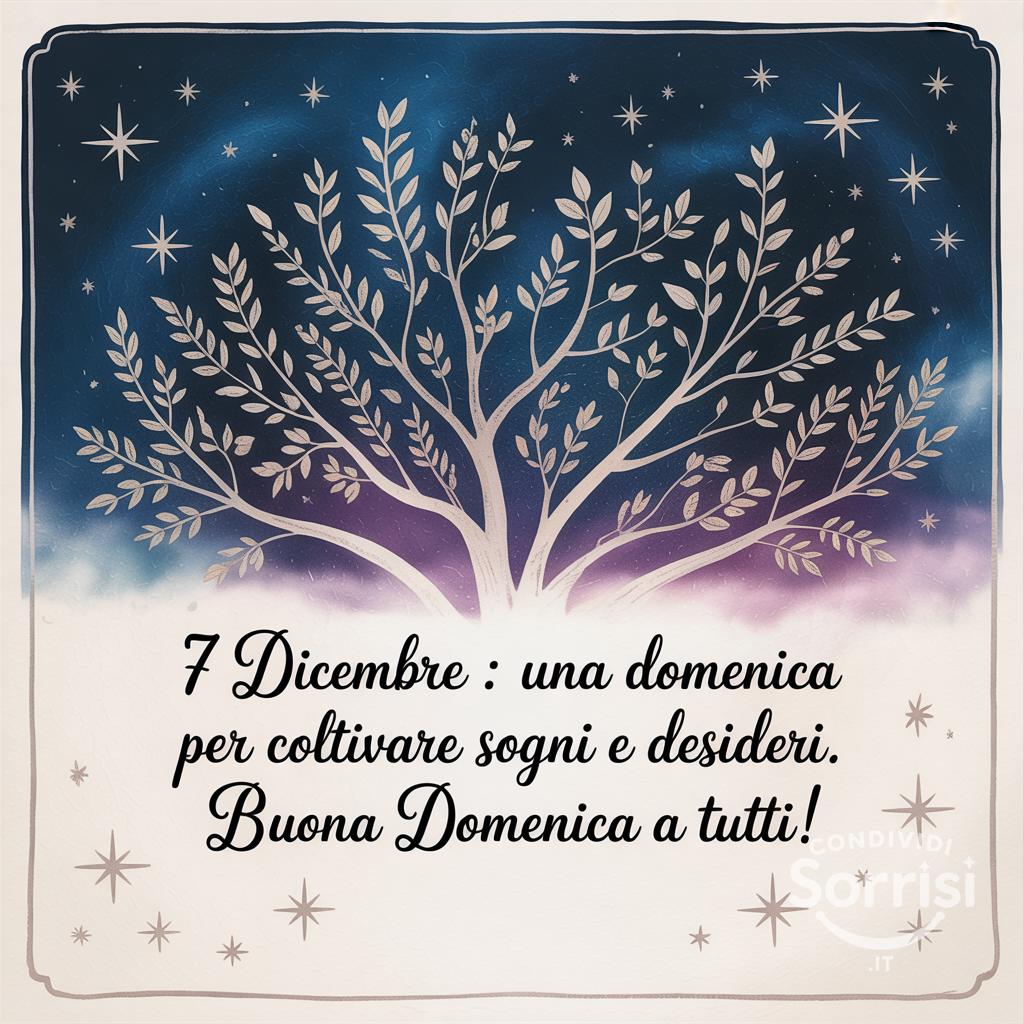 7 dicembre : una domenica per coltivare sogni e desideri.  Buona domenica a tutti!