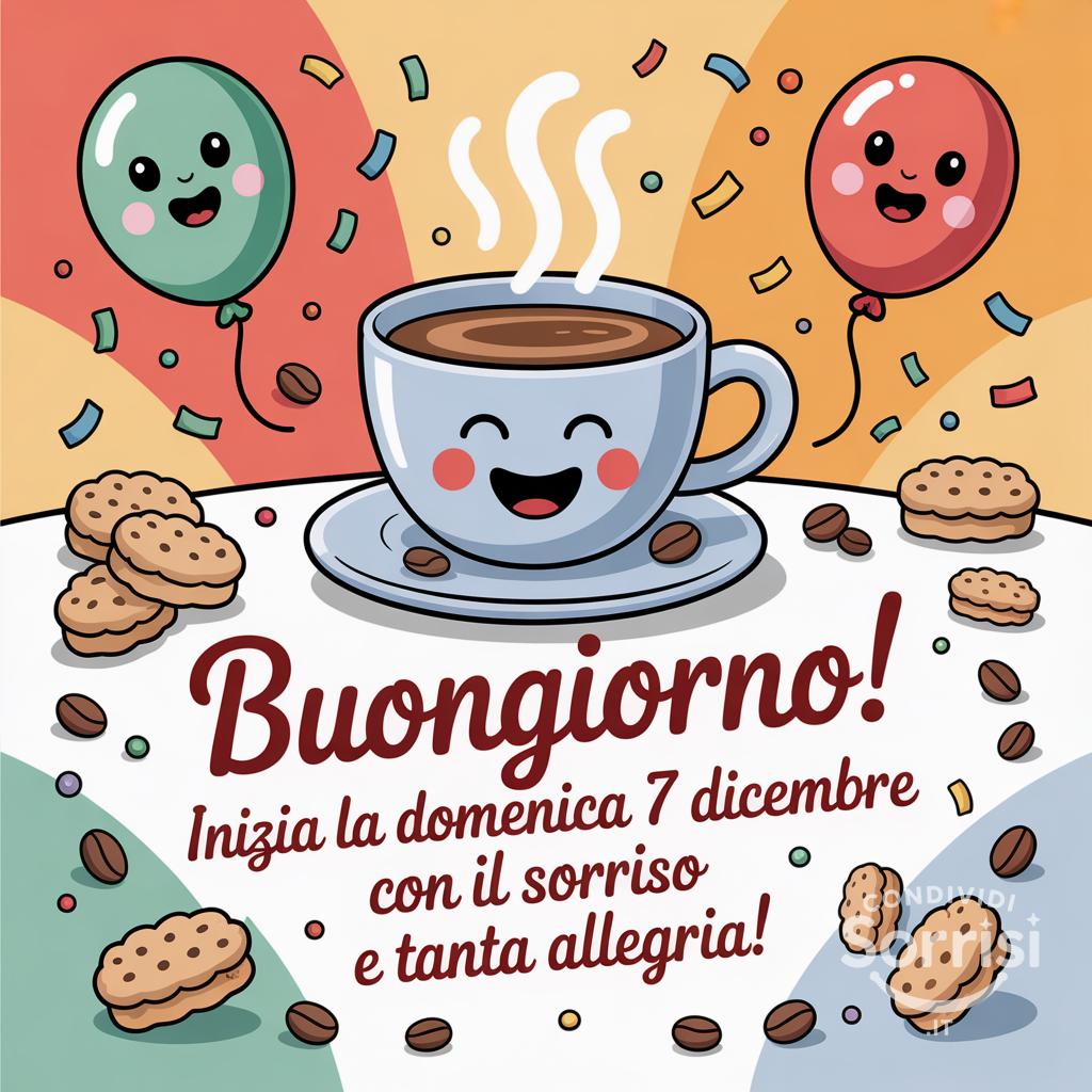 Buongiorno! Inizia la domenica 7 dicembre  con il sorriso e tanta allegria!