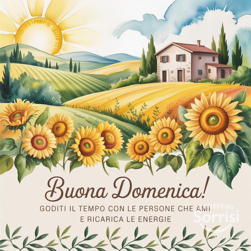 Buona domenica! Goditi il tempo con le persone che ami e ricarica le energie