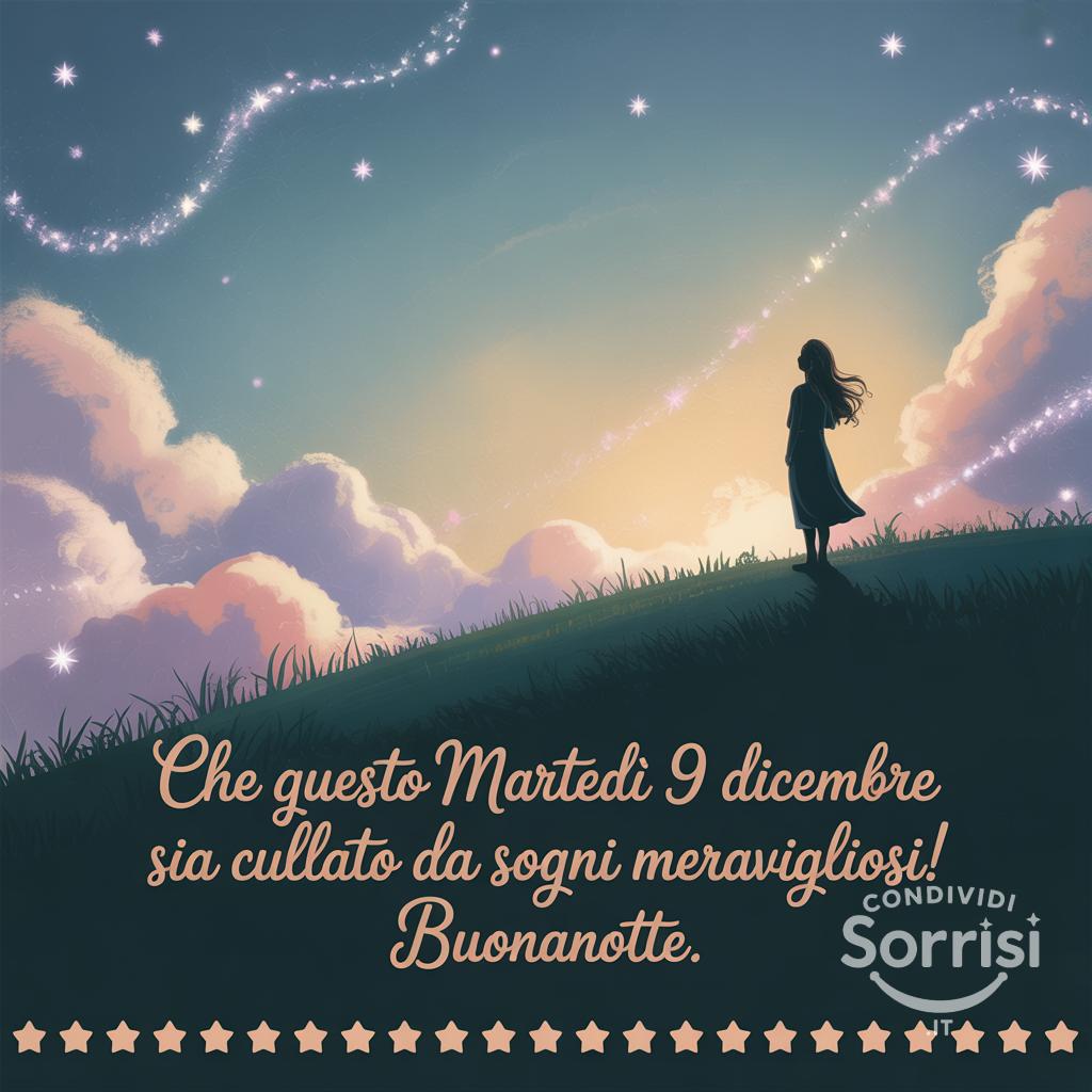 Che questo martedì 9 dicembre  sia cullato da sogni meravigliosi! Buonanotte.