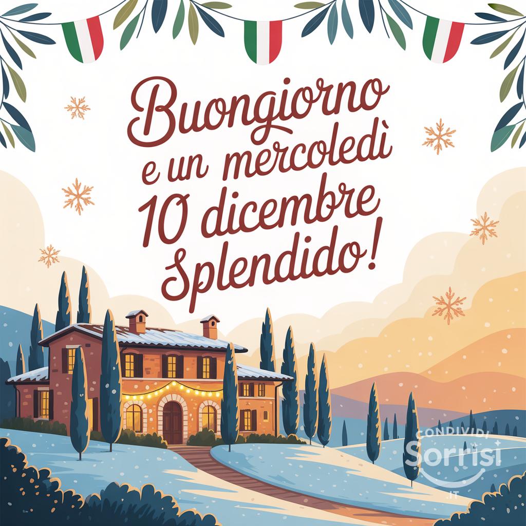 Buongiorno e un mercoledì 10 dicembre splendido!