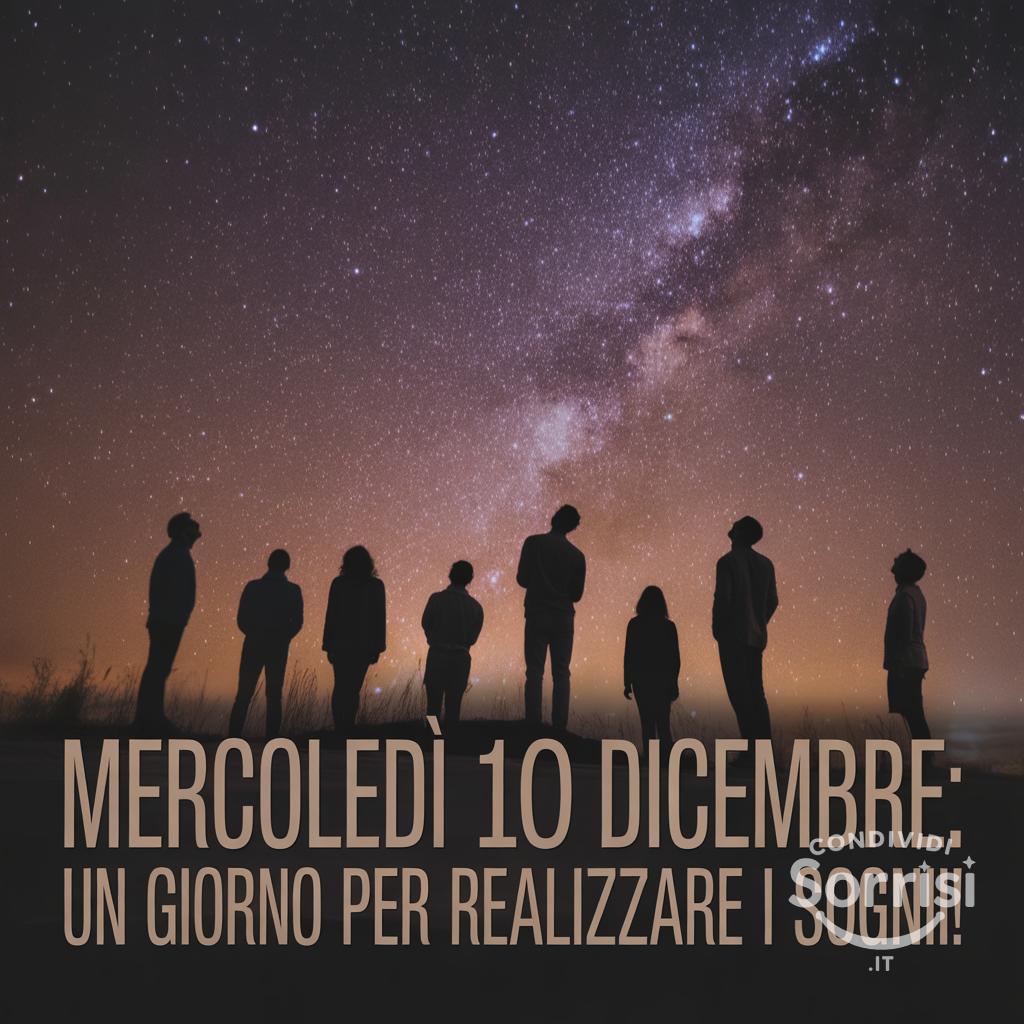 Mercoledì 10 dicembre: un giorno per realizzare i sogni!