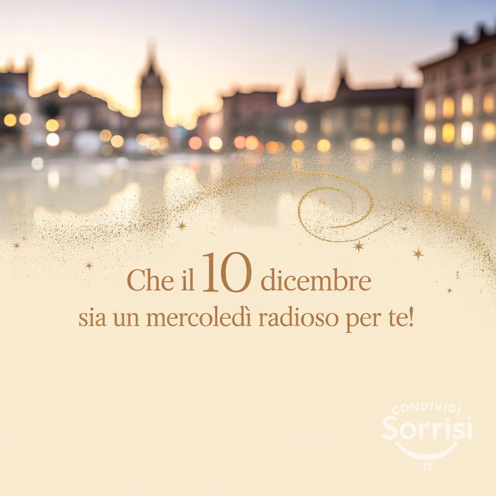 Che il 10 dicembre sia un mercoledì radioso per te!