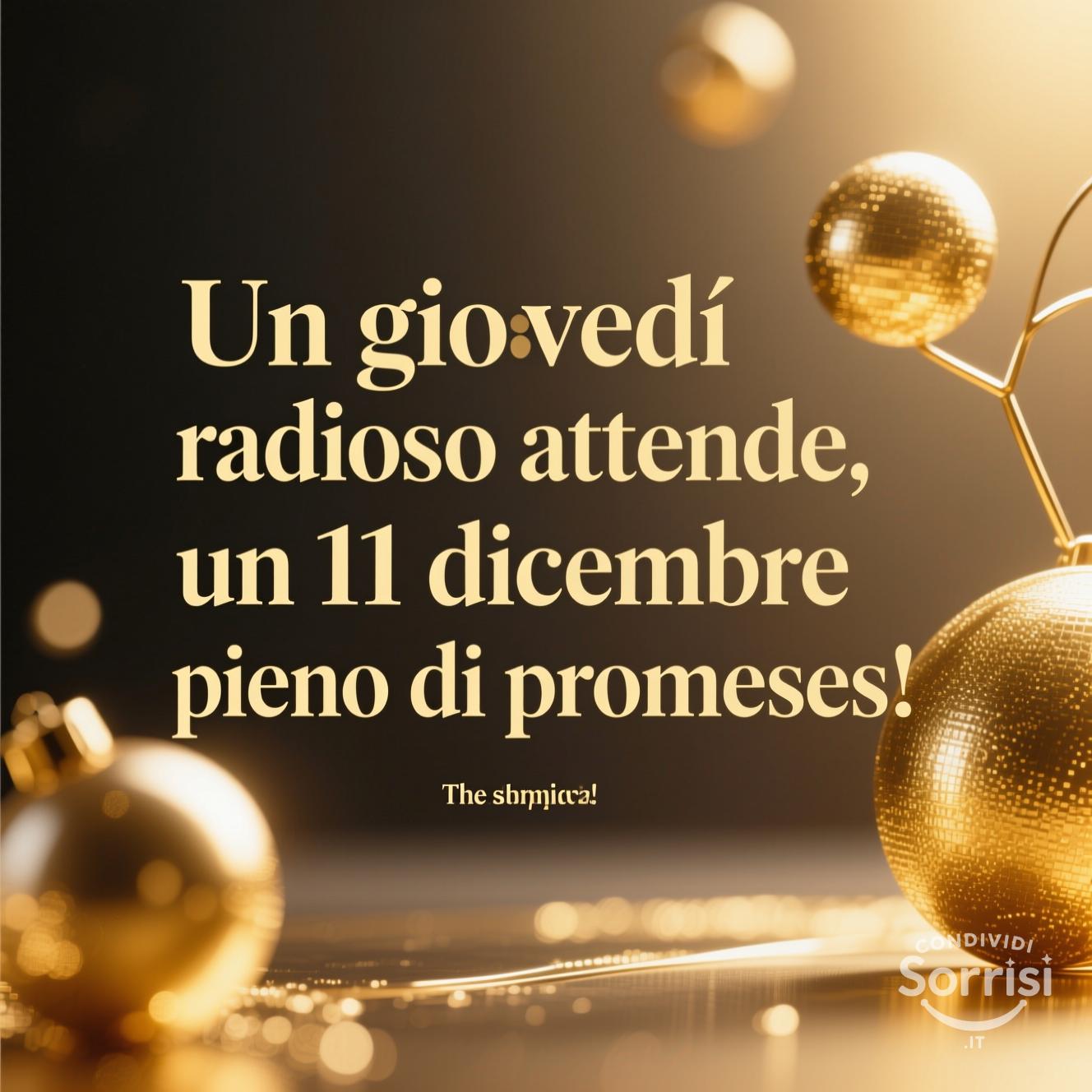 Un giovedì radioso attende, un 11 dicembre pieno di promesse!