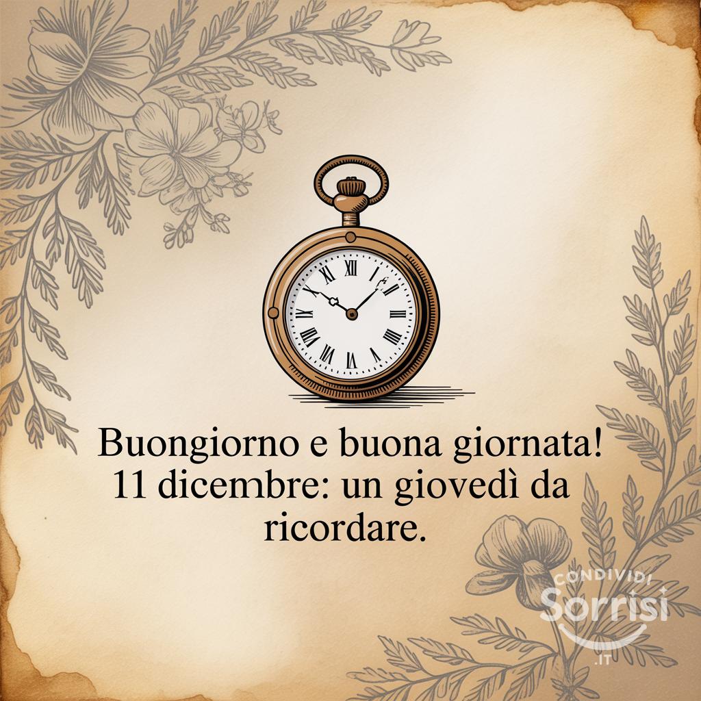 Buongiorno e buona giornata! 11 dicembre: un giovedì da ricordare.