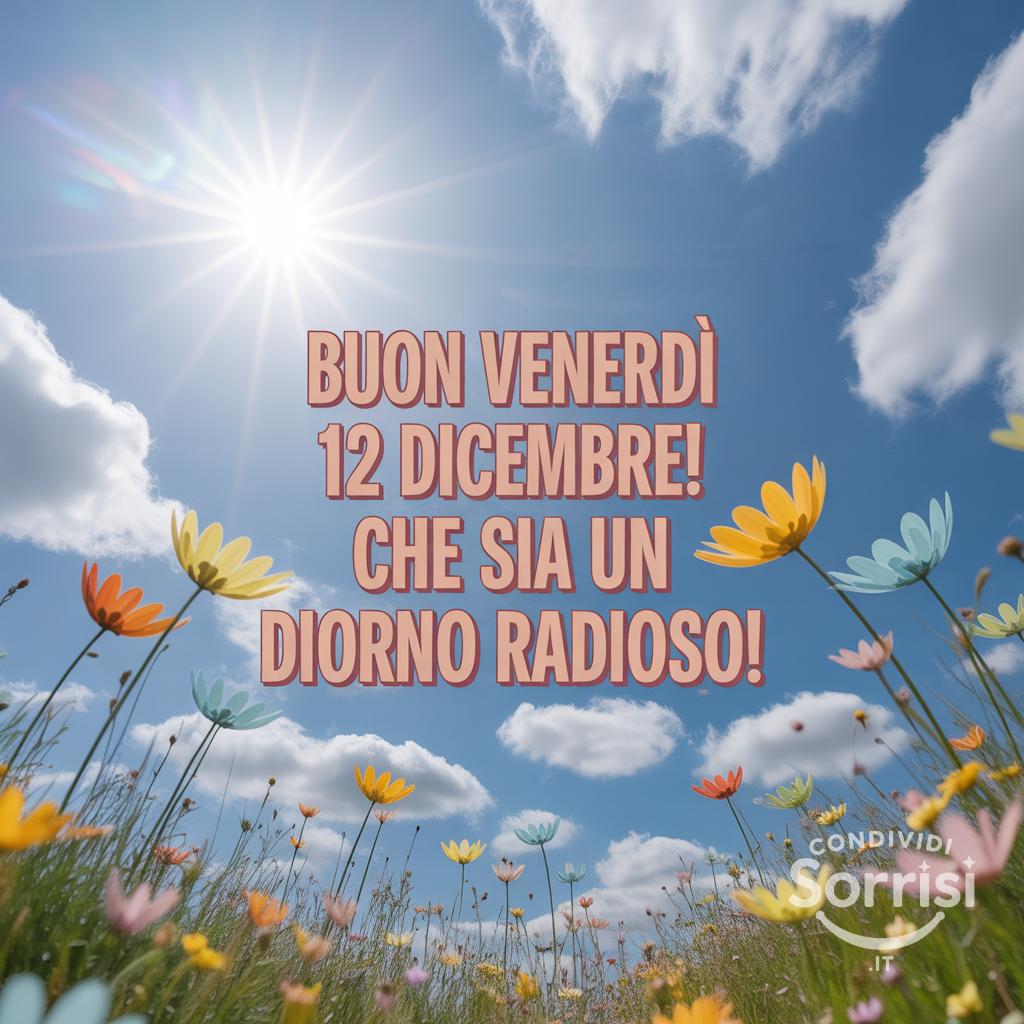 Buon venerdì 12 dicembre! Che sia un giorno radioso!