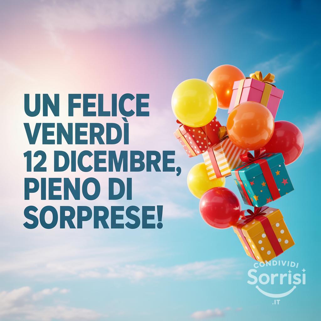 Un felice venerdì 12 dicembre, pieno di sorprese!