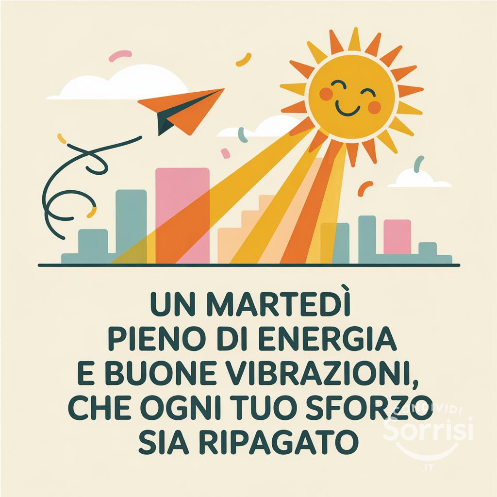 Un martedì pieno di energia e buone vibrazioni, che ogni tuo sforzo sia ripagato