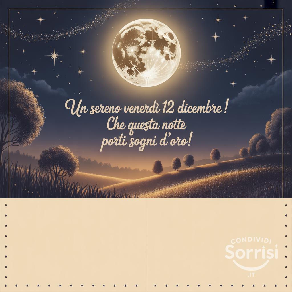 Un sereno venerdì 12 dicembre ! Che questa notte porti sogni d'oro!