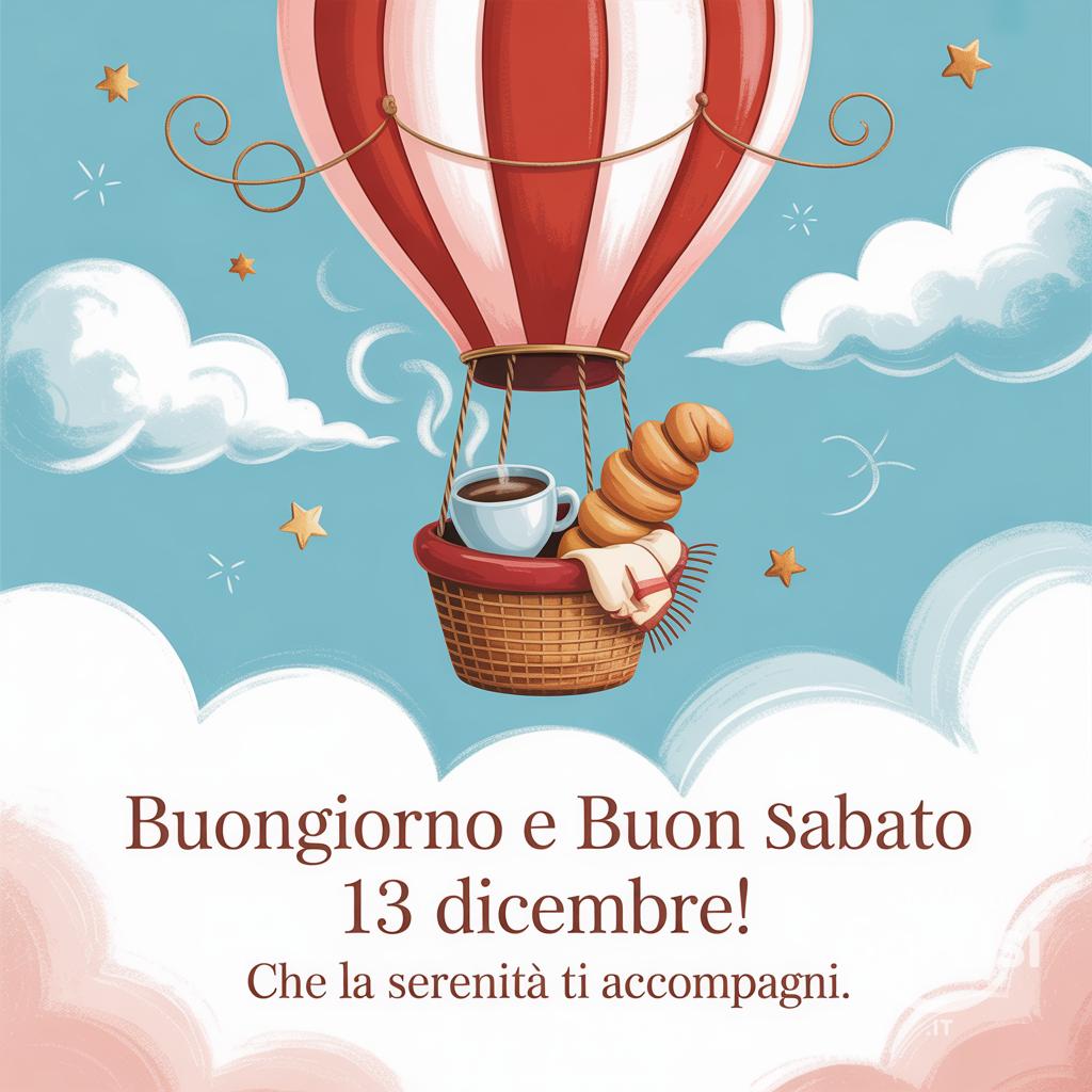 Buongiorno e buon sabato 13 dicembre! Che la serenità ti accompagni.