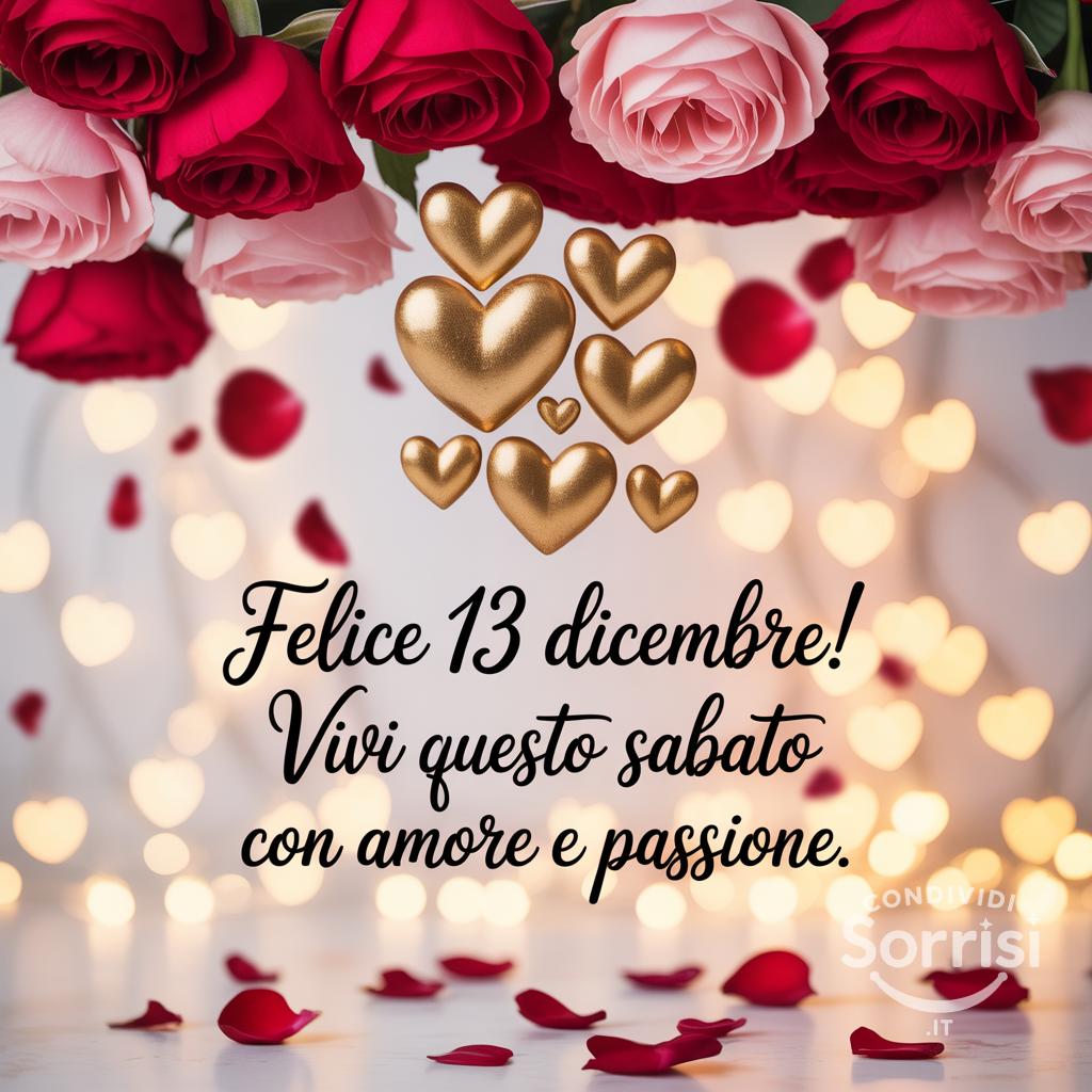 Felice 13 dicembre! Vivi questo sabato con amore e passione.