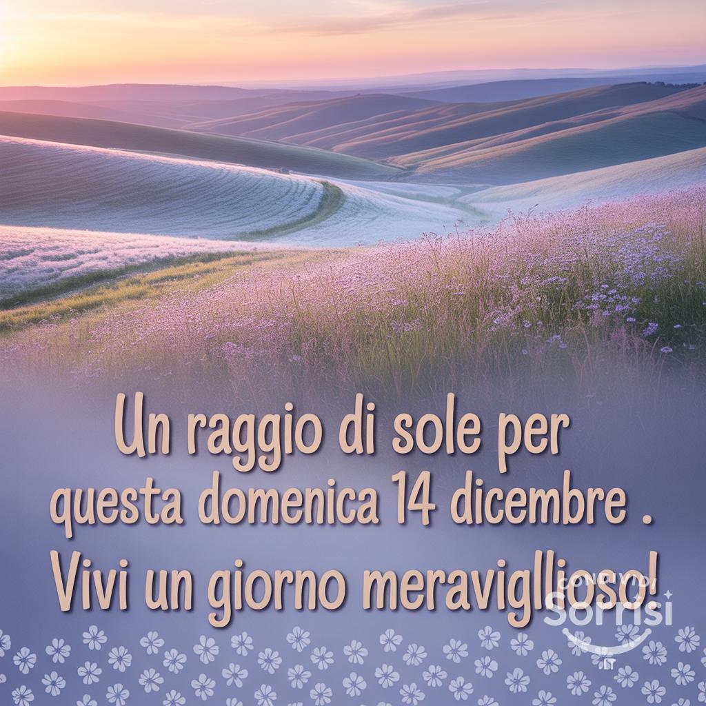 Un raggio di sole per questa domenica 14 dicembre . Vivi un giorno meraviglioso!