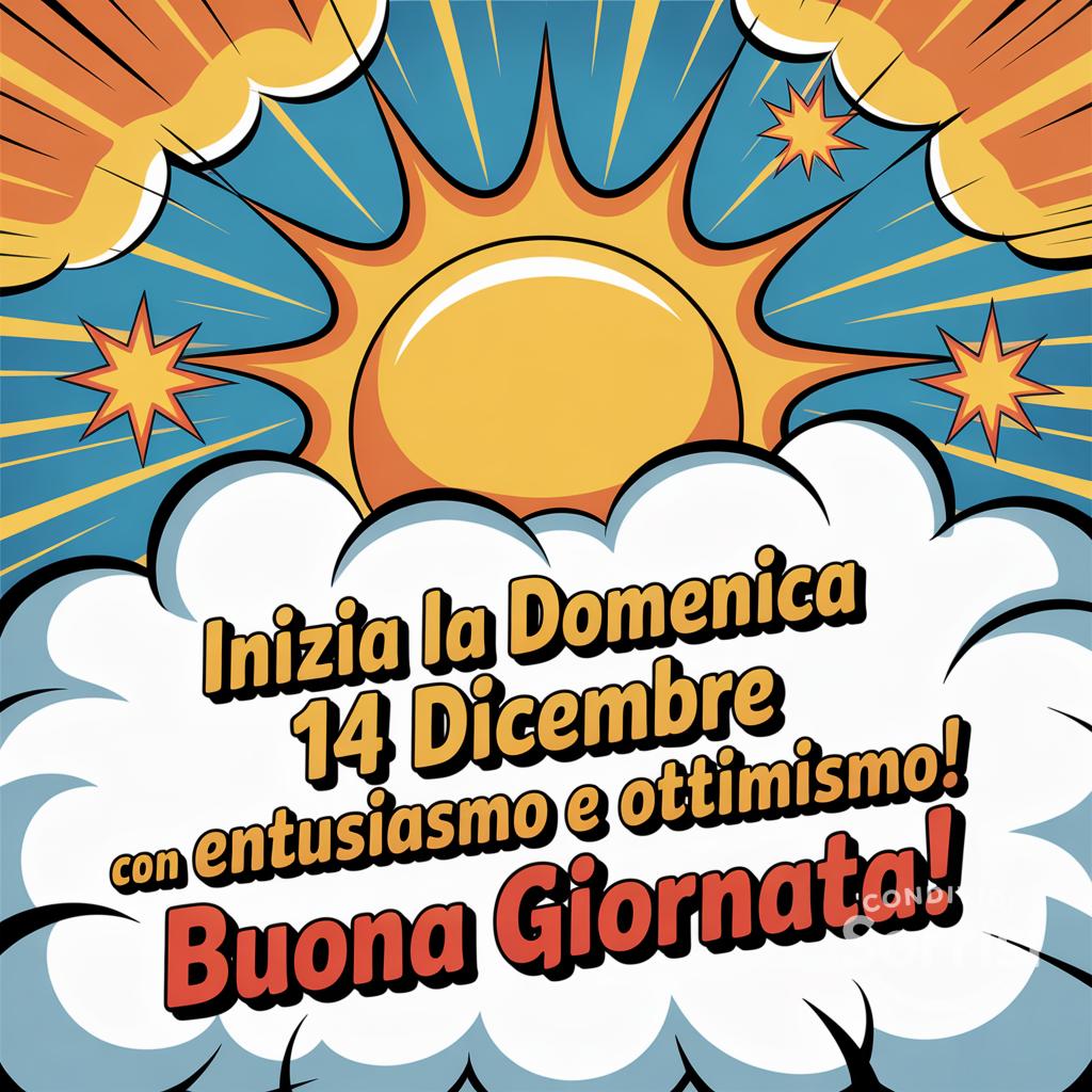 Inizia la domenica 14 dicembre  con entusiasmo e ottimismo! Buona giornata!