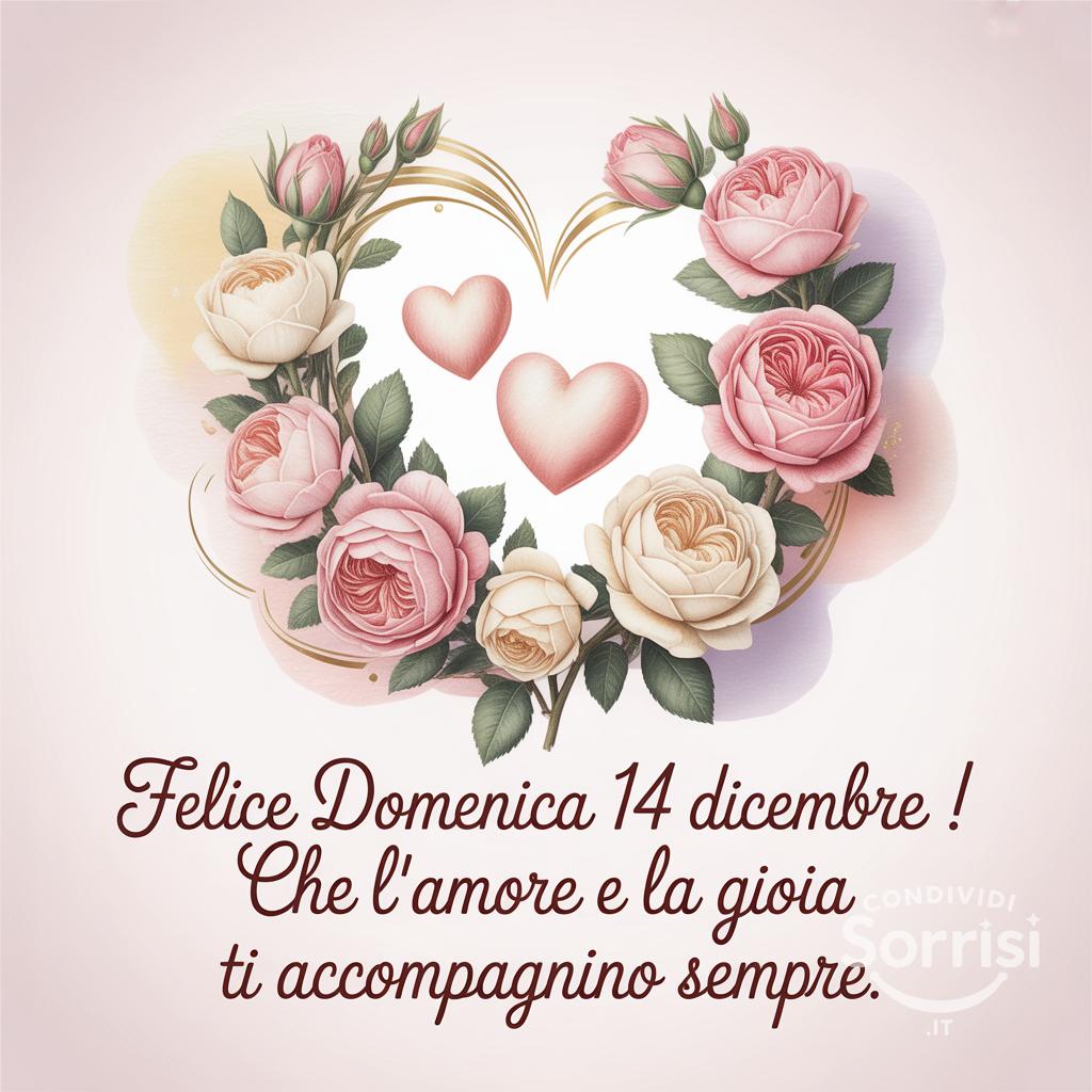 Felice domenica 14 dicembre ! Che l'amore e la gioia ti accompagnino sempre.