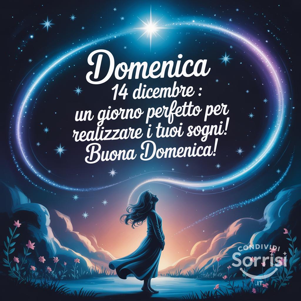Domenica 14 dicembre : un giorno perfetto per realizzare i tuoi sogni! Buona domenica!