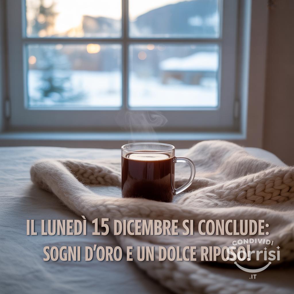 Il lunedì 15 dicembre  si conclude: sogni d'oro e un dolce riposo!