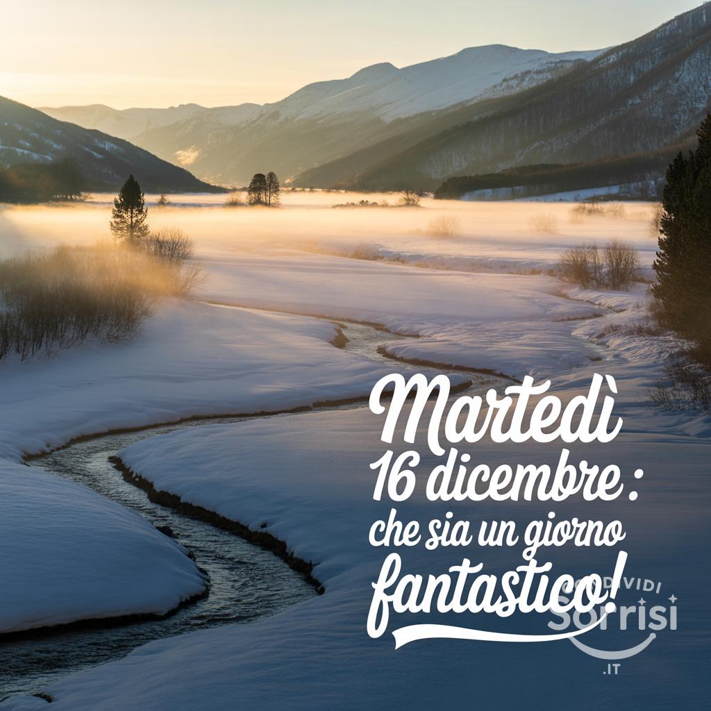 Martedì 16 dicembre : che sia un giorno fantastico!