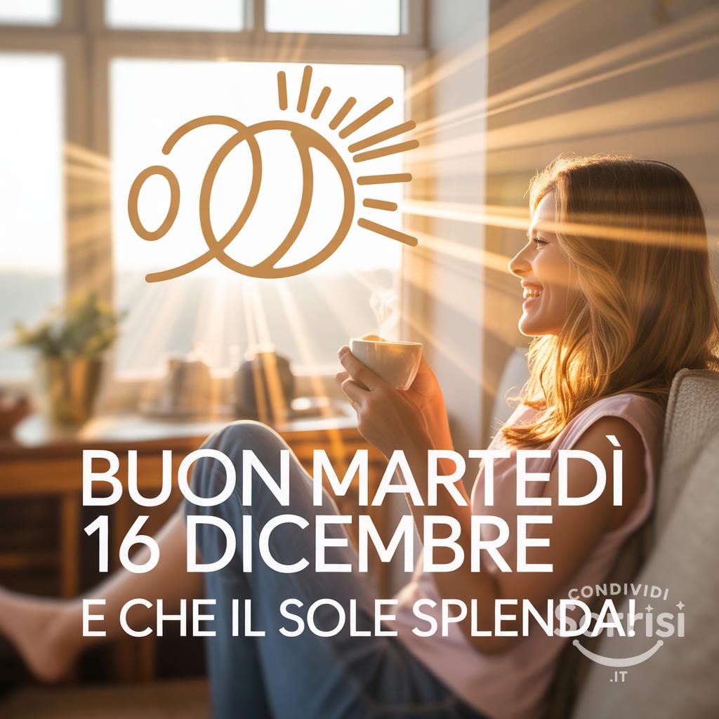 Buon martedì 16 dicembre  e che il sole splenda!