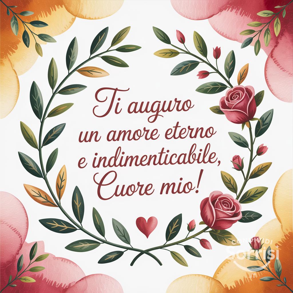 Ti auguro un amore eterno e indimenticabile, cuore mio!