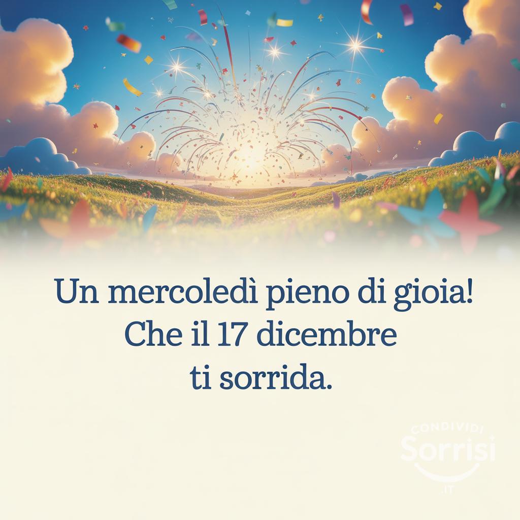 Un mercoledì pieno di gioia! Che il 17 dicembre  ti sorrida.