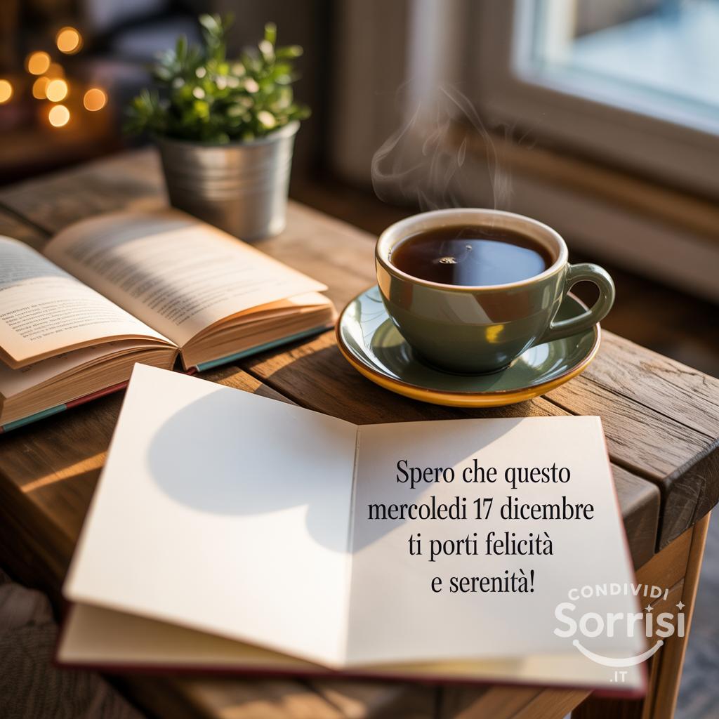 Spero che questo mercoledì 17 dicembre  ti porti felicità e serenità!