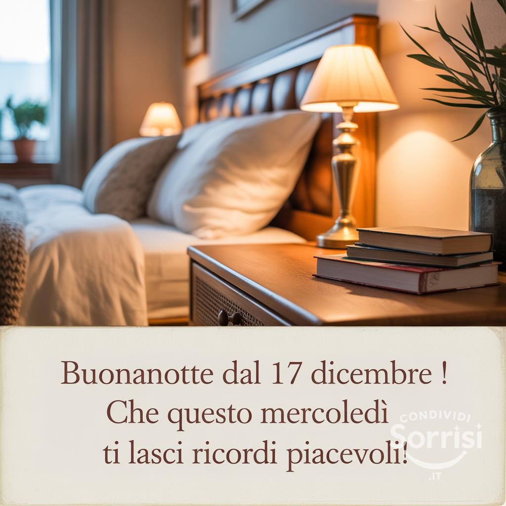 Buonanotte dal 17 dicembre ! Che questo mercoledì ti lasci ricordi piacevoli!