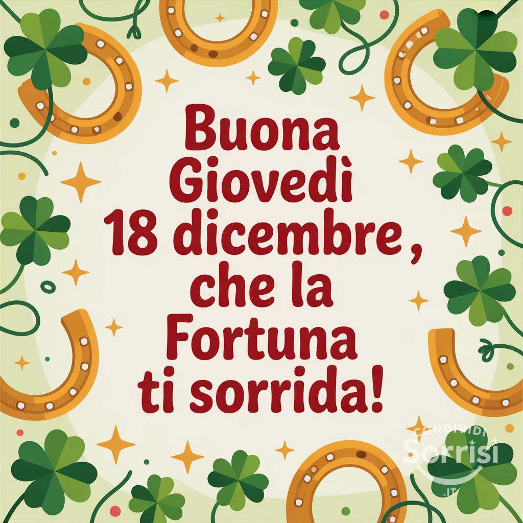 Buona giovedì 18 dicembre , che la fortuna ti sorrida!