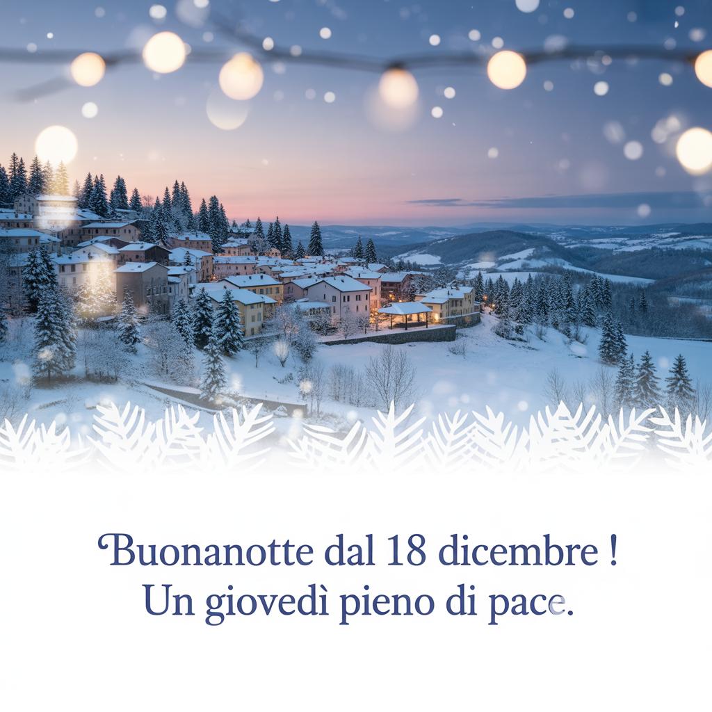 Buonanotte dal 18 dicembre ! Un giovedì pieno di pace.