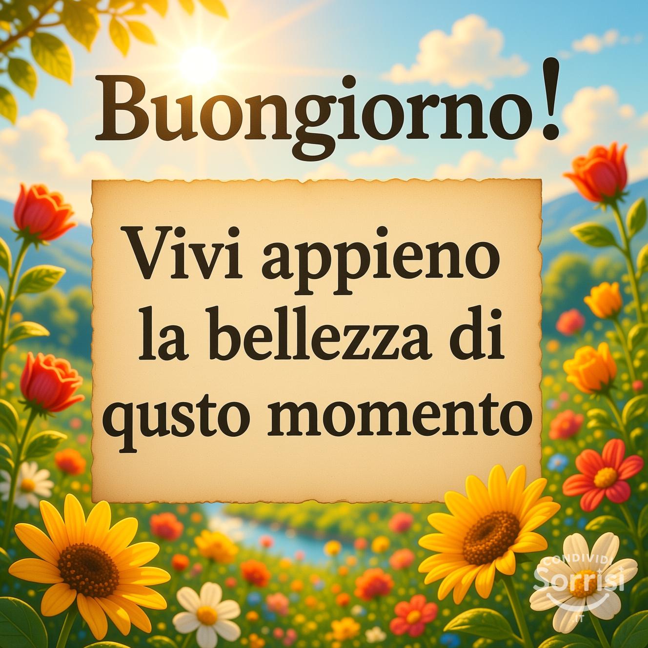 Buongiorno! Vivi appieno la bellezza di questo momento